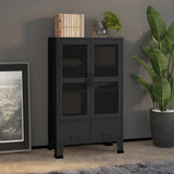 Storage Chest Black Metal 70 x 40 x 115 cm Industrial 339621