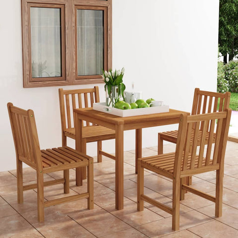 5 Piece Garden Dining Set 80x80 cm Solid Teak Wood 3059922