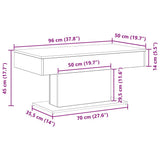 Coffee Table Black Oak 96 x 50 x 45 cm Engineered Wood 862624