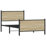 Metal Bed Frame without Mattress Sonoma Oak 107x203 cm 4007730