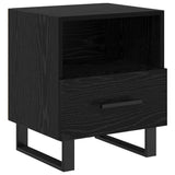 Bedside Cabinet with Drawer 2 pcs Black Oak 40 x 35 x 47.5 cm 882091