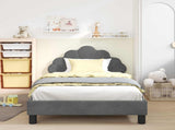 Children's Bed Frame with Headboard Dark Grey 90 x 200 cm 42011163