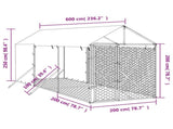 Outdoor Dog Kennel with Roof Silver 2x6x2.5 m Galvanised Steel 3190491