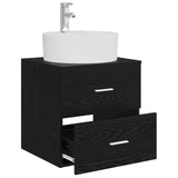 Wall-Mounted Sink Vanity Black Oak 49.5 x 44.5 x 65 cm 890295