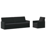 Sofa Set 2 pcs Black Velvet 3433235