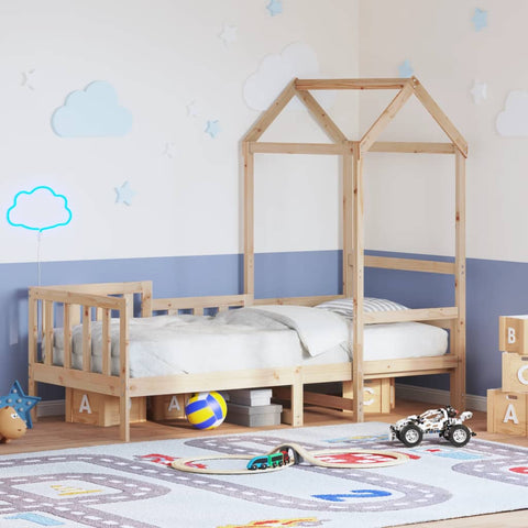 Day Bed with Roof without Mattress 90x200 cm Solid Wood 3282266