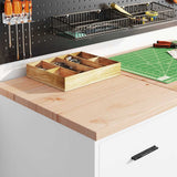 Garage Storage Cabinet White 40x51x85 cm Solid Wood Pine 860589