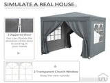 2 x 2m Pop Up Gazebo with Sides, Metal Frame Waterproof Marquee Party Tent Canopy with Free Carrying T3398P310878