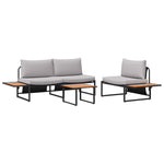 Garden Dining Set 3 pcs Light grey Steel 3335892