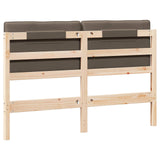 Upholstered Headboard Brown and Taupe 150 cm Solid Pine Wood 880176