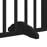 Dog Gate with Door Foldable 9 Panels Black 450 cm Poplar Wood 3155544