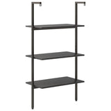 3-Tier Leaning Shelf Black 64x35x120.5 cm 336381