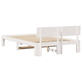 Bed Frame with Headboard White 120 x 190 cm Solid Pine Wood 872663