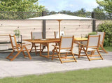 7 Piece Garden Dining Set Solid Wood Acacia and Textilene 3279292