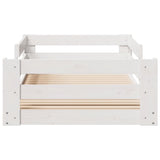 Bed Frame without Mattress White 75x190 cm Small Single Solid Wood Pine 855697