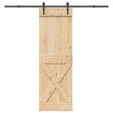 Sliding Door NARVIK Natural and Black 70 x 210 cm 3445389