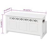 ZNTS Storage Bench Baroque Style MDF White 242646