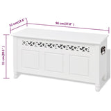 ZNTS Storage Bench Baroque Style MDF White 242646