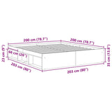 Bed Frame without Mattress Black 200x200 cm 3203888