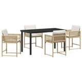 Garden Dining Set 5 pcs Beige Poly Rattan 3380758