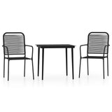 Dining Set Black Steel Medium Durable Garden Dining Set 3099143