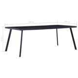 281876 Dining Table Black 200x100x75 cm Tempered Glass