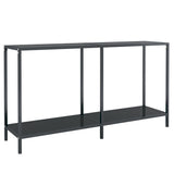 Console Table Black Tempered Glass, Powder-Coated Steel Standard 331695