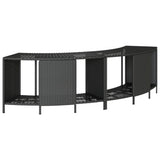 Storage Shelves for Hot Tub 2 pcs Black Poly Rattan 365620