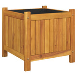 Garden Planter with Liner 42x42x40 cm Solid Wood Acacia 366434
