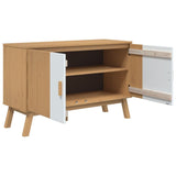 Sideboard OLDEN White and Brown 114x43x73.5 cm Solid Wood Pine 358611