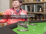 8 Player Folding Poker Table, Portable Octagon Blackjack Table with Cup Holders with Cup Holders, T3398P377380