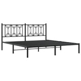 Metal Bed Frame without Mattress with Headboard Black 180x200cm 376132