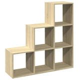 Room Divider Bookcase 3-Tier Sonoma Oak 99x29x99 cm Engineered Wood 857960