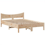 ZNTS Bed Frame without Mattress 140x200 cm Solid Wood Pine 3323377
