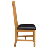 Dining Chair 2 pcs Solid Oak Wood Black 45 x 54 x 105 cm 42039169