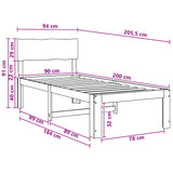 Single Bed Frame with Headboard ROSTOCK White 90 x 200 cm 903373