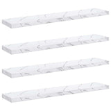 Wall Shelf 4 pcs White Marble 120 x 23.5 x 4 cm Engineered Wood 42019979