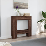 ZNTS Fireplace Surround Brown Oak 81x18x82 cm Engineered Wood 854604