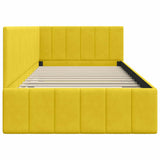 Corner Bed Frame with Headboard Yellow 90 cm x 200 cm Velvet 42016313