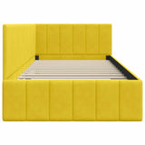 Corner Bed Frame with Headboard Yellow 100 x 200 cm Velvet 42016323