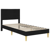 Bed Frame with Mattress with Headboard Black 90 x 190 cm Fabric 3415252