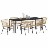 Garden Dining Set 7 pcs Brown Poly Rattan 3380902