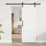 Sliding Door White and Black 73.5 x 198.5 cm Solid Pine Wood 3333159