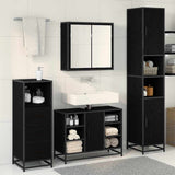 Bathroom Furniture Set 3 pcs Black Oak Engineered Wood 3402547