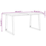 Dining Table with Live Edge 160x80x75 cm Solid Wood Acacia 353290