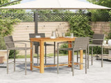 Garden Bar Set Grey Solid Acacia wood, PE rattan, Powder-coated steel 3295290