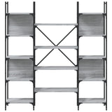 Bookshelf Grey Sonoma 155.5x24x166.5 cm Engineered Wood 838861