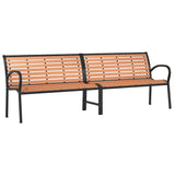 Garden Bench Brown 231 cm Wood and Powder-coated Steel 366539