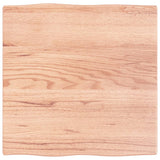 Table Top Light Brown 60x60x2 cm Treated Solid Wood Oak Live Edge 363935