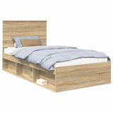 Bed Frame with Headboard Sonoma 100 x 200 cm Solid Pine Wood 3411048